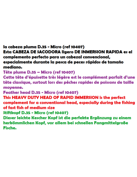 SENSAS CABEZA SACADERA LIGERA 35 CM MICRO