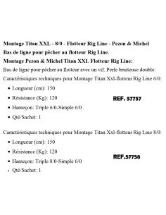 MONTAJE SILUR PEZON & MICHEL TITAN XXL PARA FLOTADOR,BAIX DE LINEA 2