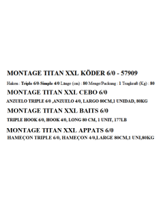 PEZON&MICHEL MONTAGE SILURE TITAN XXL - APPATS 6/0 2
