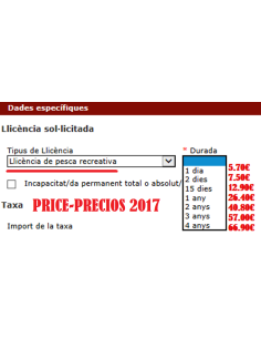 LICENZA DE PESCA DO DEPORTE PARA Cataluña 2