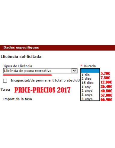 LICENCIA DE PESCA DEPORTIVA PARA CATALUNYA