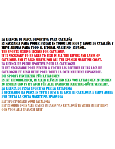 LICENZA PER PESCA SPORTIVA PER CATALONIA