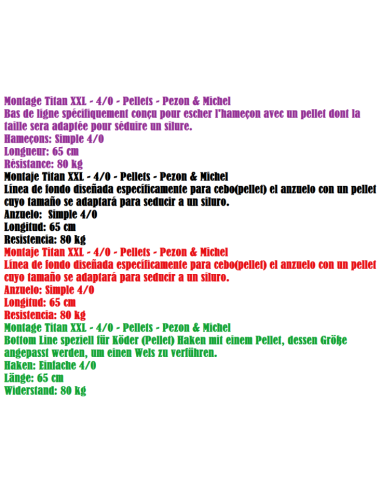 PEZON&MICHEL MUNTATGE DE PELLETS TITAN XXL 4/0