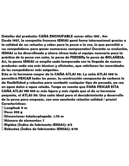 SENSAS CANYA enchufable ATLAS 100, 9M.
