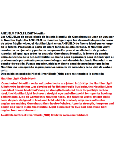 GAMAKATSU ANZUELO NAUTILUS LIGHT