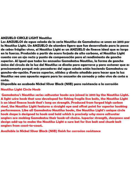 GAMAKATSU ANZUELO HOOK NAUTILUS LIGHT