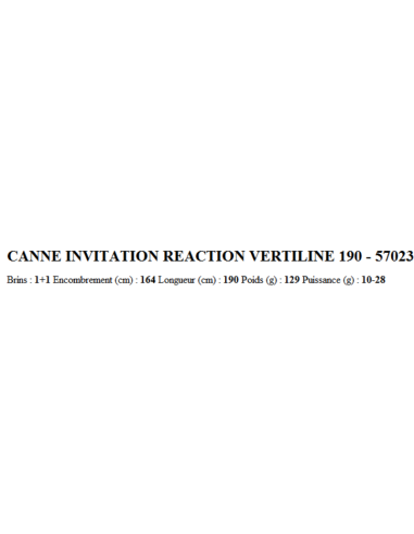 PEZON & MICHEL CANYA INVITATION REACTION VERTILINE 190