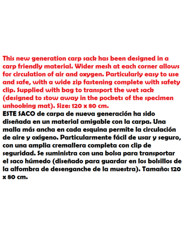 STARBAITS SPECIMEN CARP SACO RETENCION