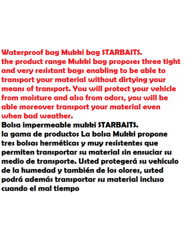STARBAITS MUKKI, SACO HERMÉTICO
