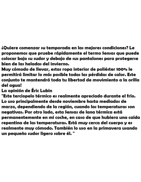 SENSAS CONJUNTO TERMO