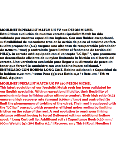 PEZON & MICHEL MOULINET SPECIALIST MATCH  UK FV 350