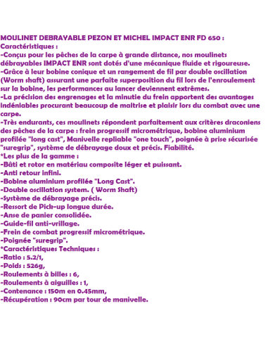 PEZON & MICHEL CARRET IMPACT ENR FD 650