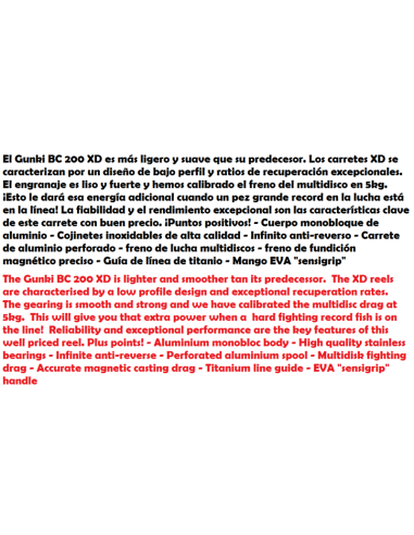 PEZON & MICHEL CARRETE GUNKI BC 200 XD