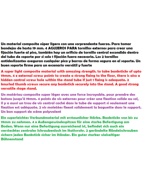 STANDARD SOLIDZ STAGE SUPPORTO MAT NERO 19MM