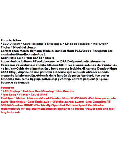 SHIMANO DENDOU MARU 4000 PLAYS