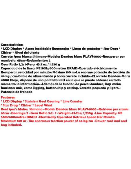 SHIMANO DENDOU MARU 4000 PLAYS