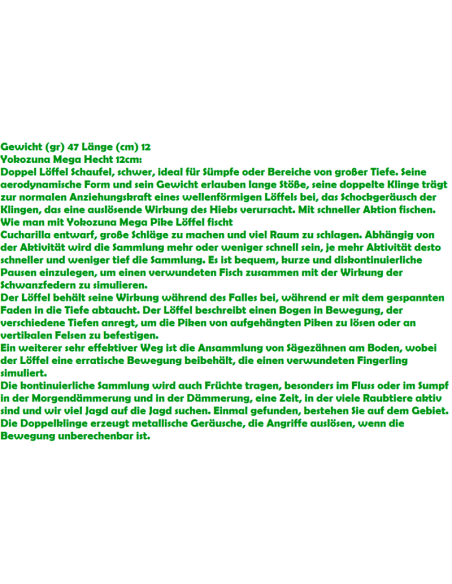 YOKOZUNA CUILLÈRE MEGA PIKE 47 GR