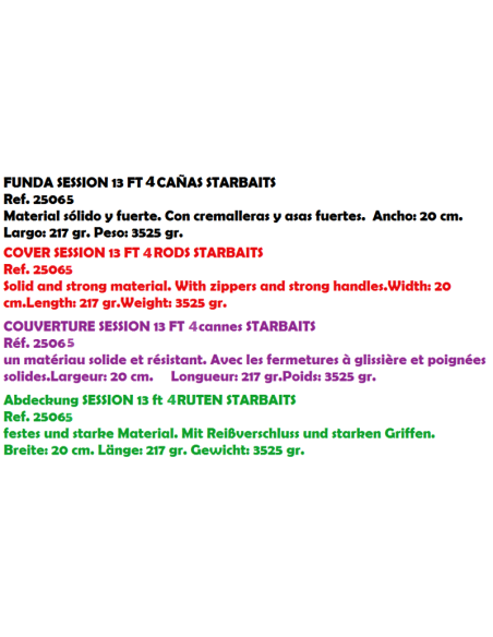 STARBAITS SESSION FUNDA 13 FT 4 CAÑAS