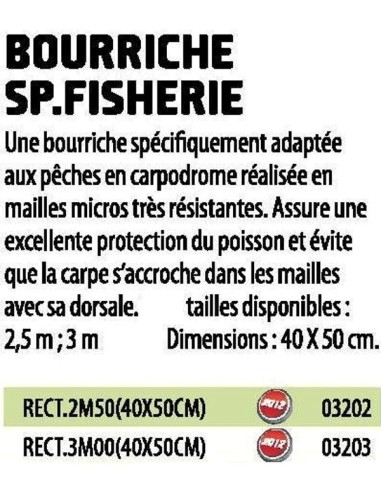 SENSAS BOURRICHE SP FISHERIE RECT.  40X50 CM