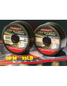STARBAITS HILO RECUBIERTO, FIBRE-TEC PIEDRA, COLOR GRAVA 35LB / 20M