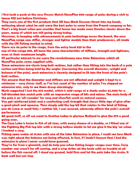 SENSAS CANNA ROUBAISIENNE UK POWER MATCH NANOFLEX 875