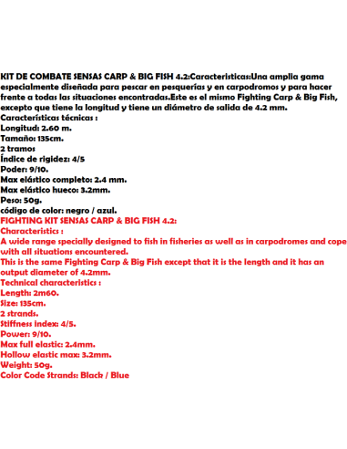 SENSAS KIT COMBATE CARP&BIG FISH 4.2