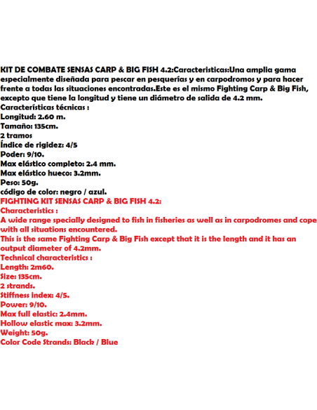 SENSAS KIT COMBATE CARP&BIG FISH 4.2