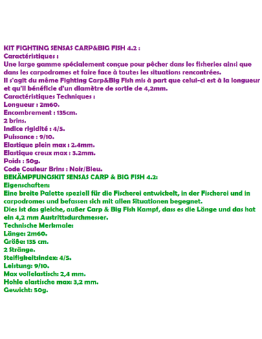 SENSAS KIT COMBATE CARP&BIG FISH 4.2