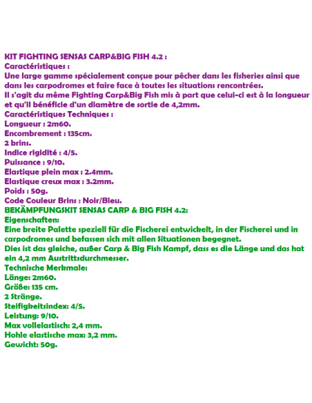 SENSAS KIT COMBATE CARP&BIG FISH 4.2
