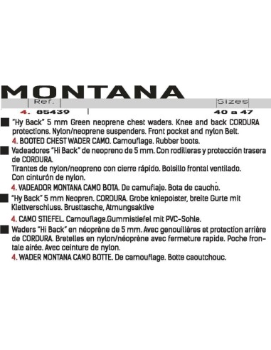 GRAUVELL WADER CAMO BOTA MONTANA