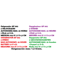 GRAUVELL oxigenador AP 302, 2 VELOCITATS 2