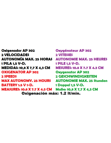 GRAUVELL oxigenador AP 302, 2 VELOCITATS