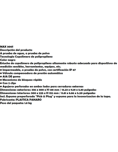 PANARO WATERPROOF SUITCASE MAX300S