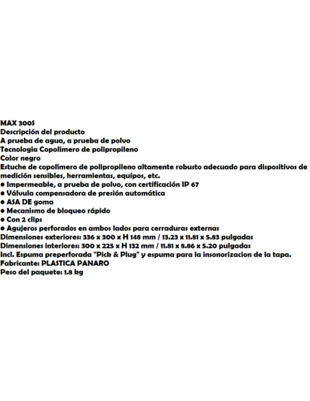 PANARO VALIGIA ESTANCA MAX300S