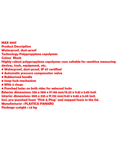 PANARO WASSERDICHTE KOFFER MAX300S