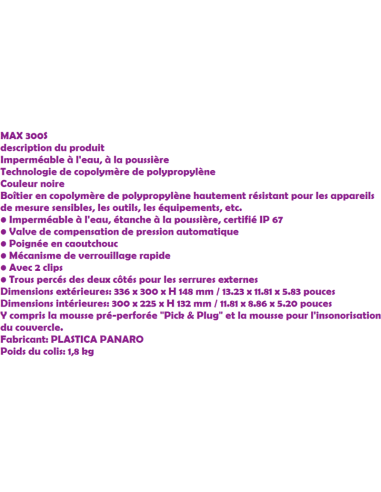 PANARO VALIGIA ESTANCA MAX300S