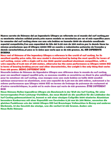 SHIMANO MOULINET ULTEGRA XSD 3500 COMPETITION