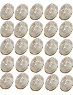 Asari B / 25 perles bi-perforades ovalades transparents 3 MM