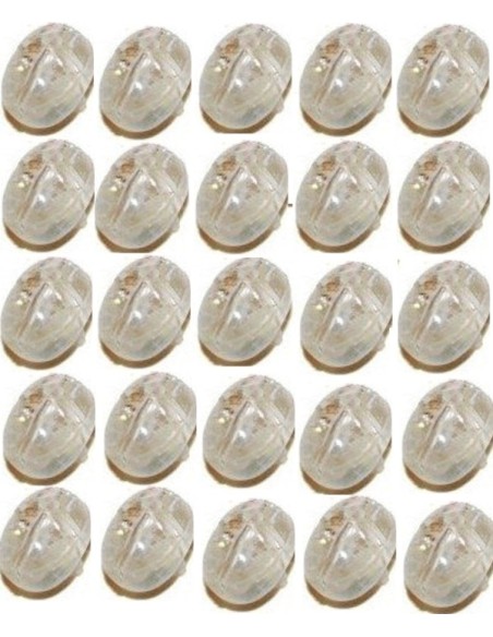 Asari B / 25 pérolas oval transparente bi-perfurado 3 MM