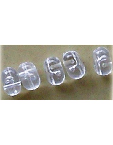Asari B / 25 perles ovale 3MM transparent bi-perforé