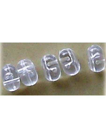 Asari B / 25 perles ovale 3MM transparent bi-perforé