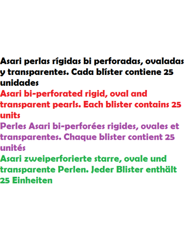 Asari B / 25 perles bi-perforades ovalades transparents 3 MM