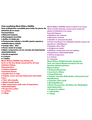 DAIWA BLACK WIDOW CARP ROD 12',3.60M.,3.50LB.