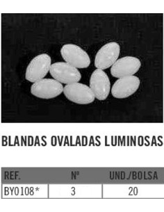 YOKOZUNA B / 20 PERLA BLANDA OVAL FLUORESCENTE