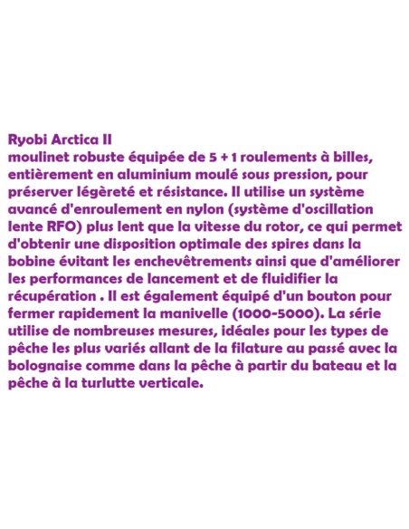 TUBERTINI RYOBI CARRET ARCTICA