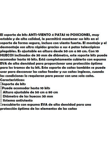 SENSAS SUPORTE KITS ANTI-E-VENTO 4 PONTAS, 10 POSIÇÕES