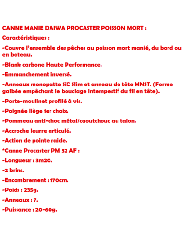 DAIWA CANNE PROCASTER POISSON MORT