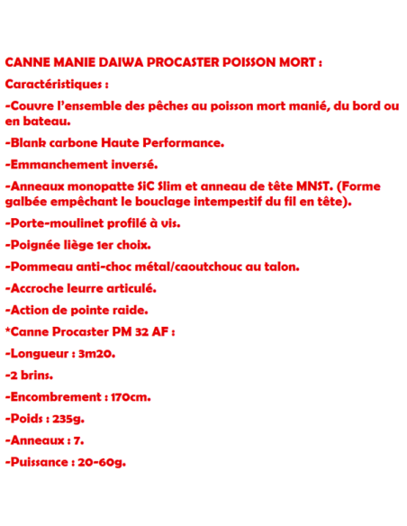 DAIWA CANNE PROCASTER POISSON MORT