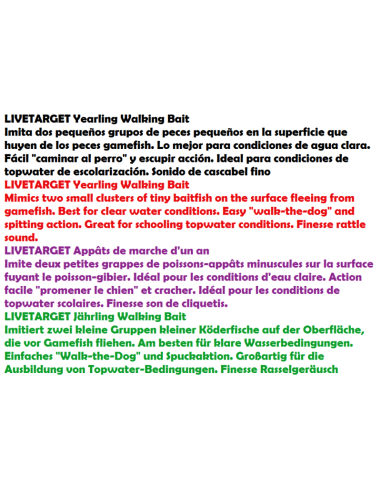 LIVETARJET ESQUER Yearling Walking Bait