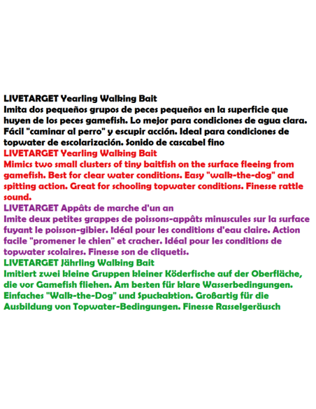 LIVETARJET Yearling Walking Bait LURE